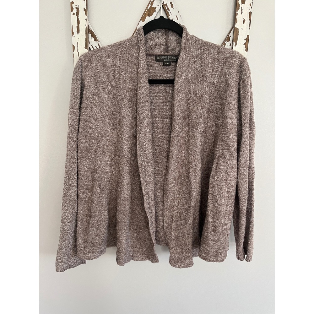 Barefoot Dreams CozyChic Lite Cardigan Sweater Womens Size S/M Heathered Beige